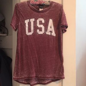 Distressed USA women’s cut tee
